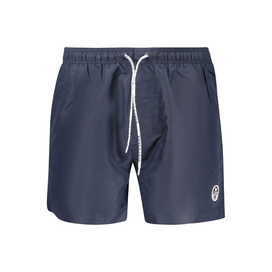 Blu Polyester Men Swim Boxer