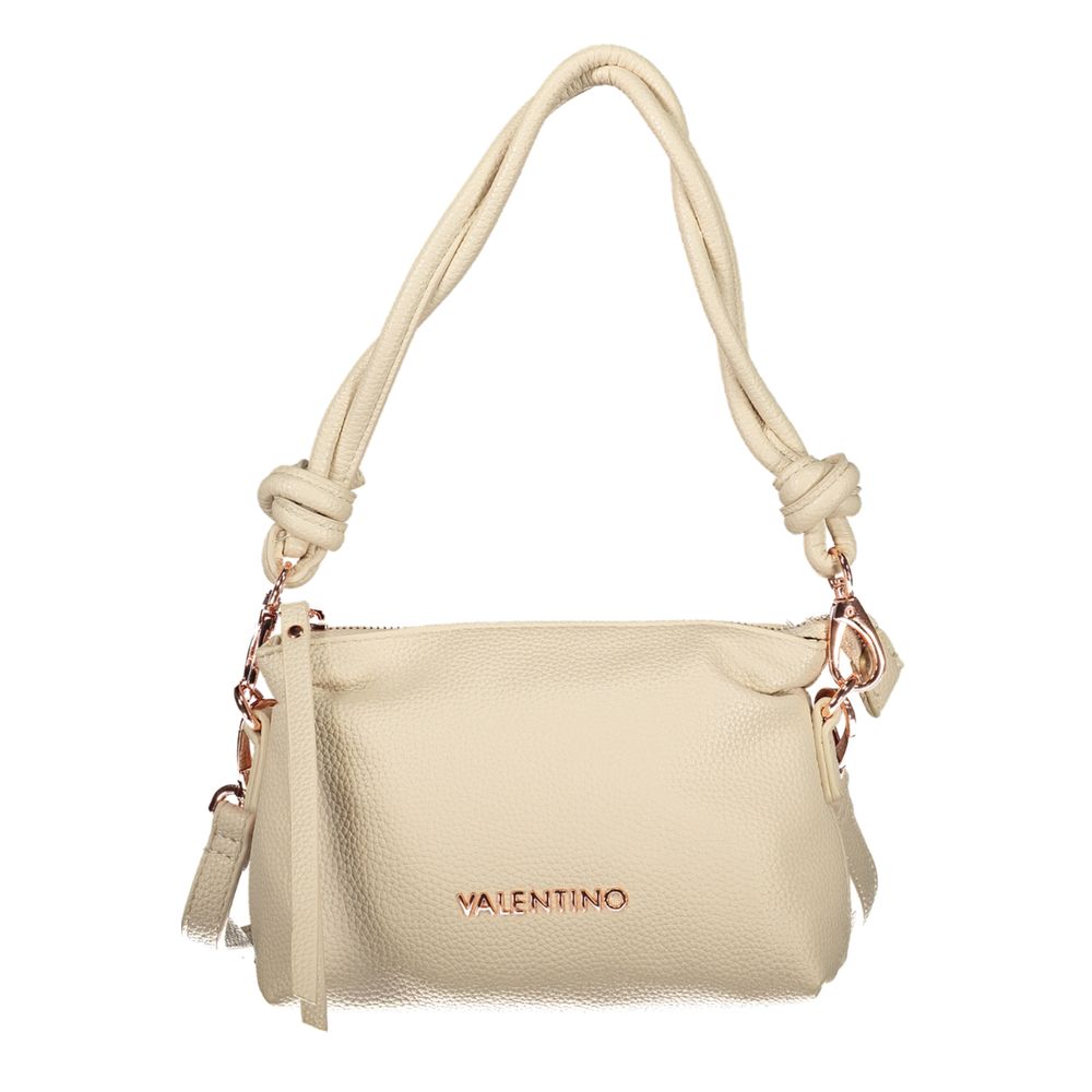 Beige Polyurethane Women Handbag