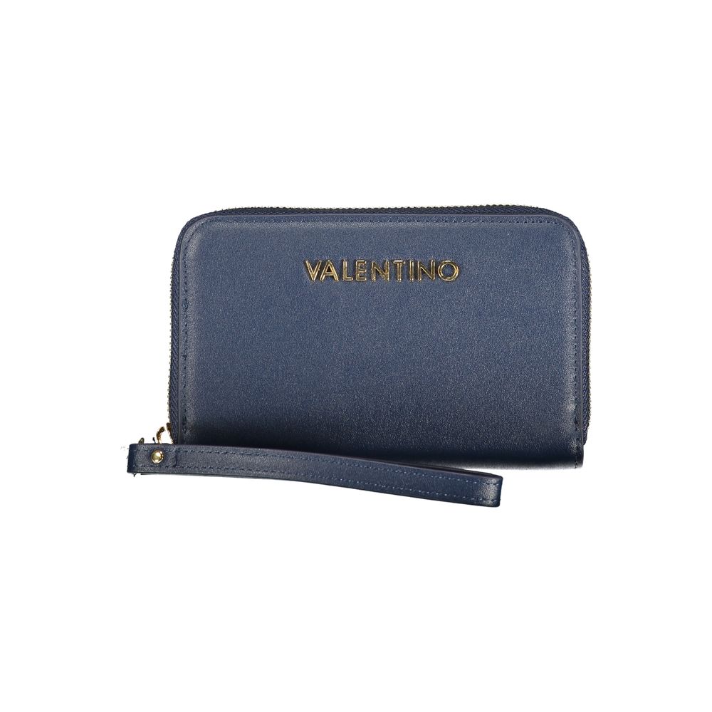 Blu Polyurethane Women Wallet
