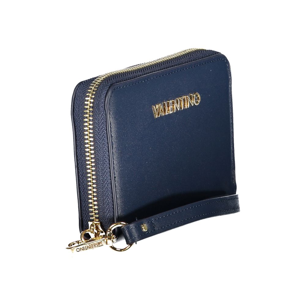 Blu Polyurethane Women Wallet