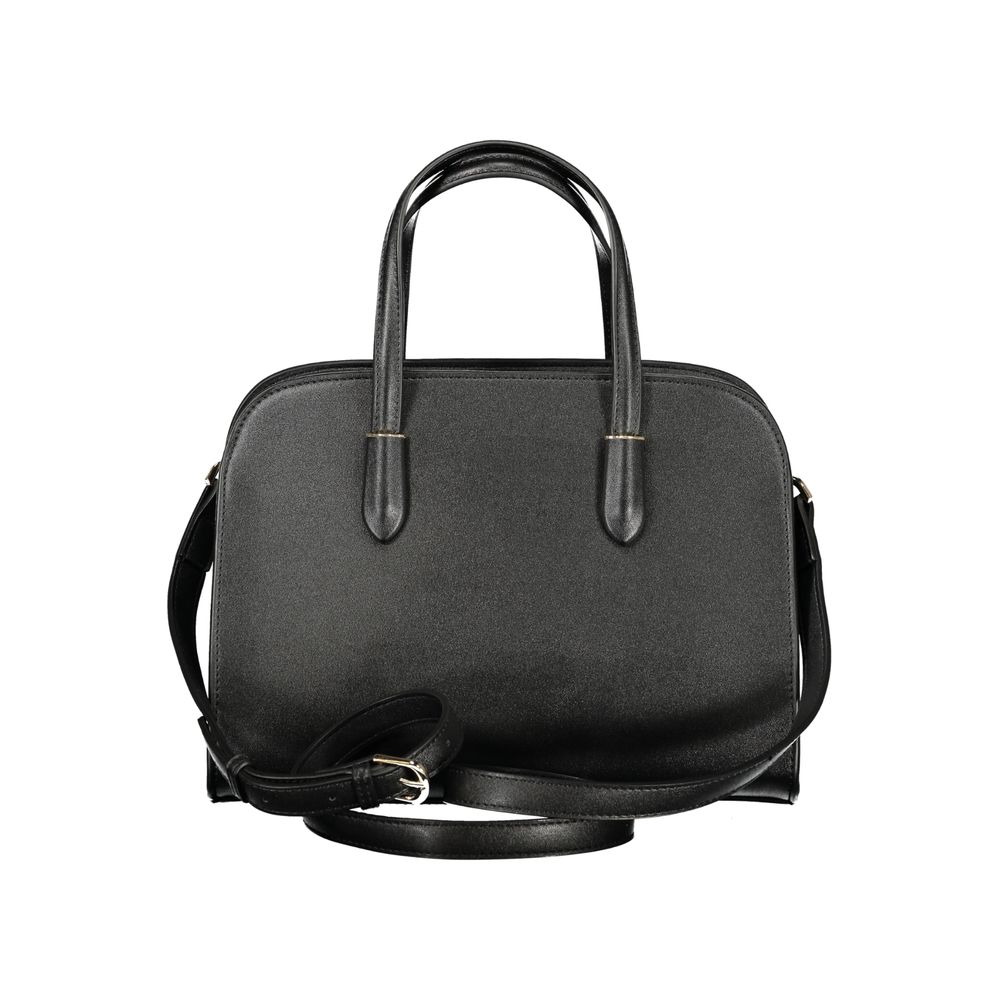 Black Polyurethane Women Handbag