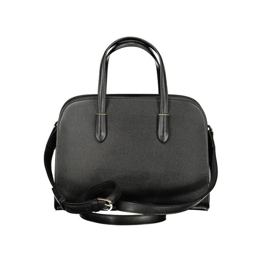 Black Polyurethane Women Handbag