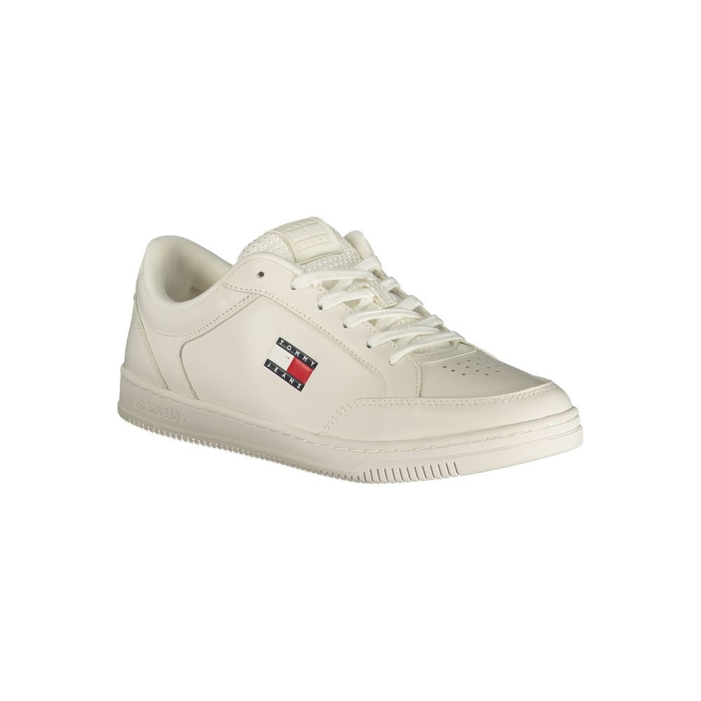 White Polyurethane Men Sneaker