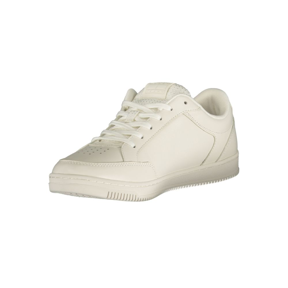White Polyurethane Men Sneaker