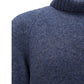 Blue Alpaca Leather Turtleneck