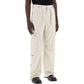 Beige Polyester Cargo Pants