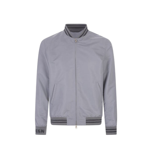 Gray Polyester Bomber