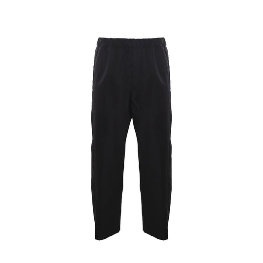 Black Cotton Casual Pants