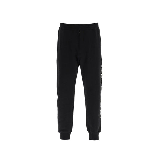 Black Cotton Athletic Pants