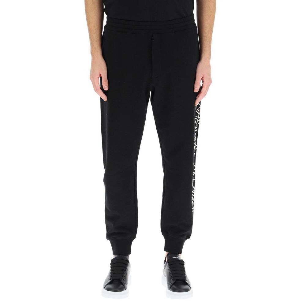 Black Cotton Athletic Pants