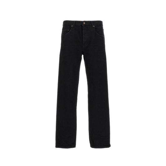 Black Cotton Relaxed Fit Jeans