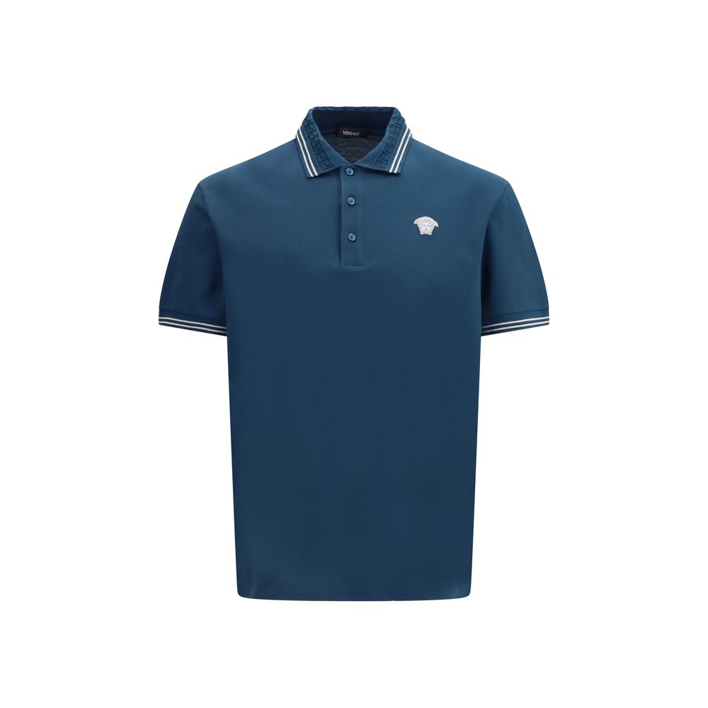 Blue Cotton Polo Shirt