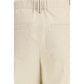 Beige Cotton Casual Pants