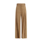 Brown Cotton Casual Pants