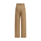 Brown Cotton Casual Pants