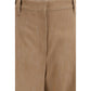 Brown Cotton Casual Pants