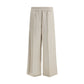 Beige Linen Casual Pants