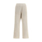 Beige Cotton Casual Pants
