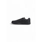 Black Artificial Leather Low Top Sneakers