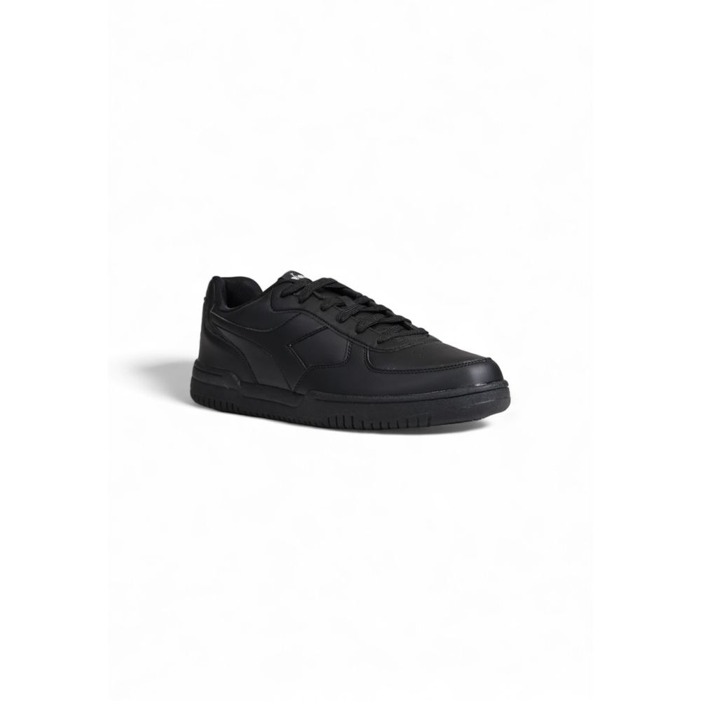 Black Artificial Leather Low Top Sneakers