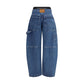 Blue Cotton High-Waisted Jean
