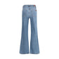 Blue Cotton Flared Jeans