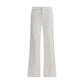 White Cotton Straight-Leg Jeans