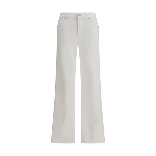 White Cotton Straight-Leg Jeans