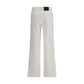 White Cotton Straight-Leg Jeans