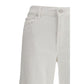 White Cotton Straight-Leg Jeans