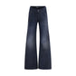 Blue Cotton Flared Jeans