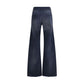 Blue Cotton Flared Jeans