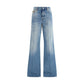 Light Blue Cotton Flared Jeans