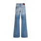 Light Blue Cotton Flared Jeans