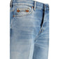 Light Blue Cotton Flared Jeans