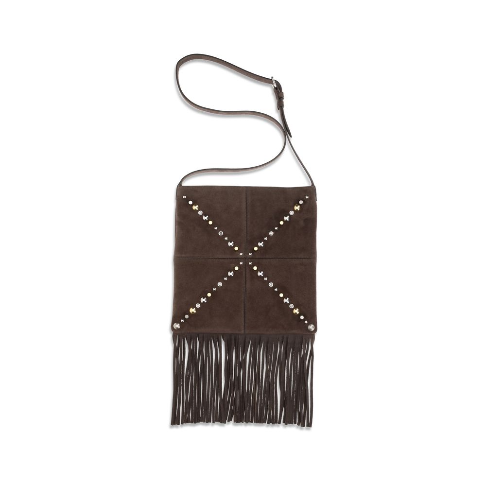 Brown Suede Leather Shoulder Bag