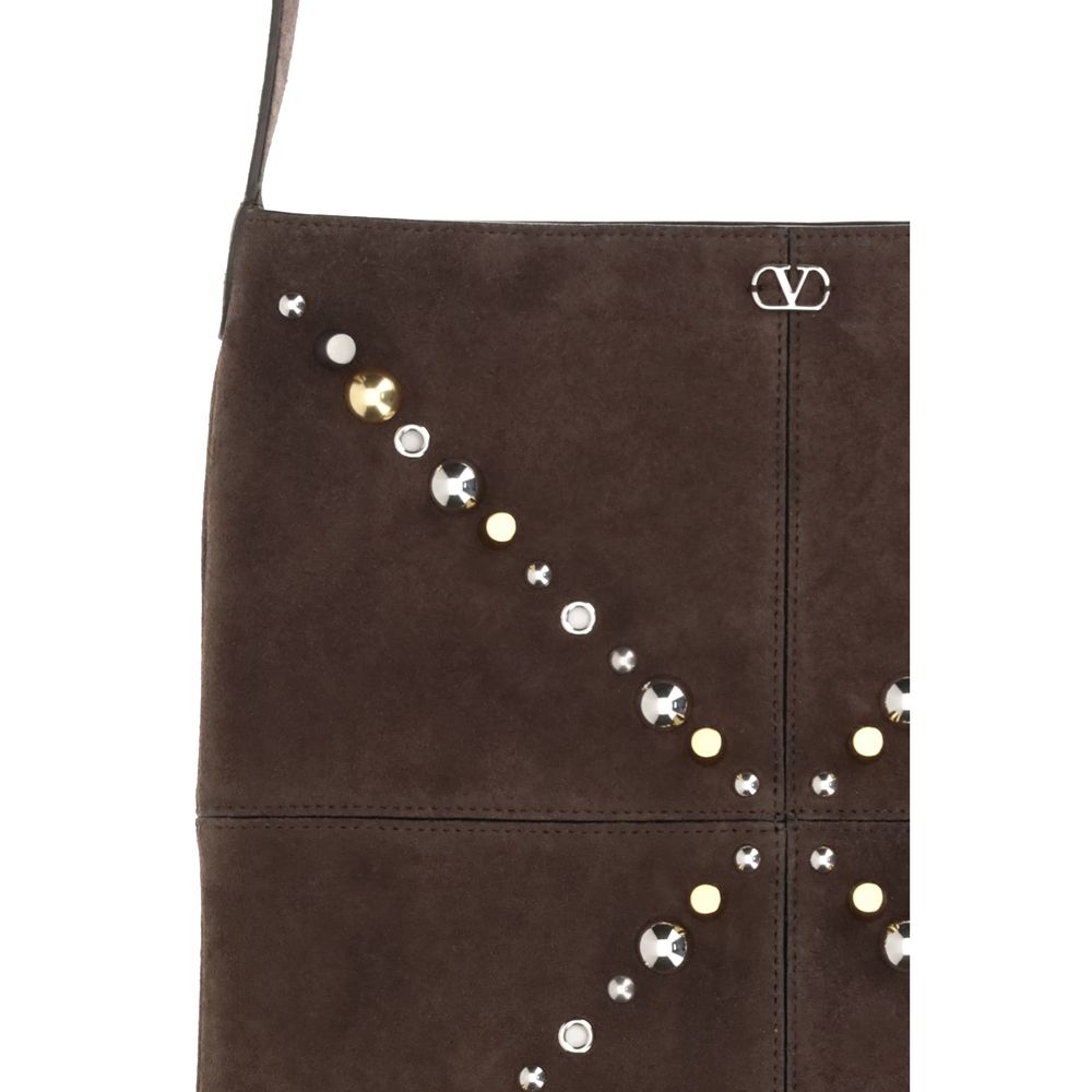 Brown Suede Leather Shoulder Bag