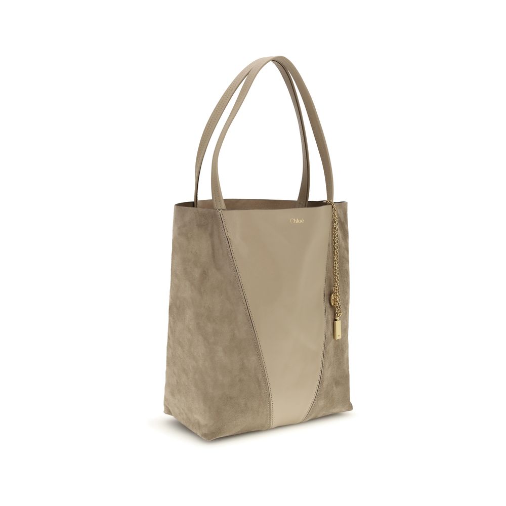 Beige Leather Shoulder Bag
