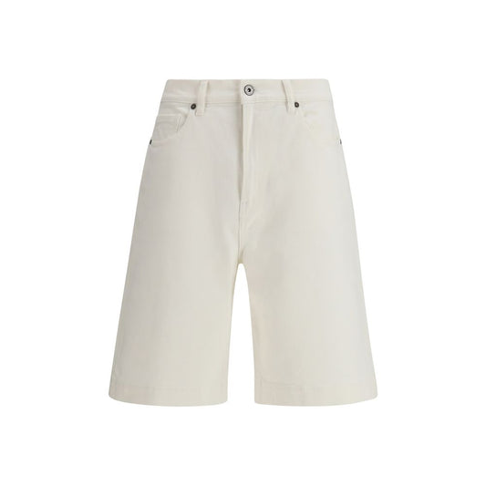 White Cotton Bermuda Shorts