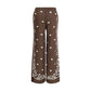Brown Cotton Casual Pants