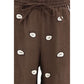 Brown Cotton Casual Pants