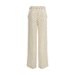 Cream Silk Casual Pants