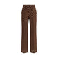 Brown Silk Casual Pants