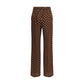 Brown Silk Casual Pants