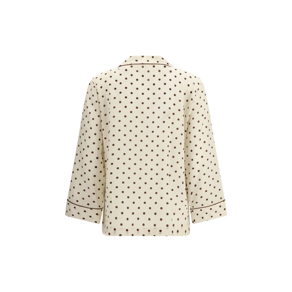 Cream Silk Pattern Shirt