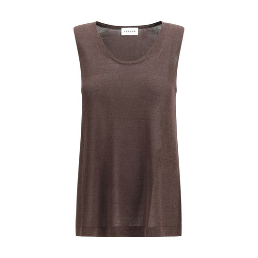 Brown Linen Tank Tops