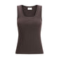 Brown Cotton Tank Tops