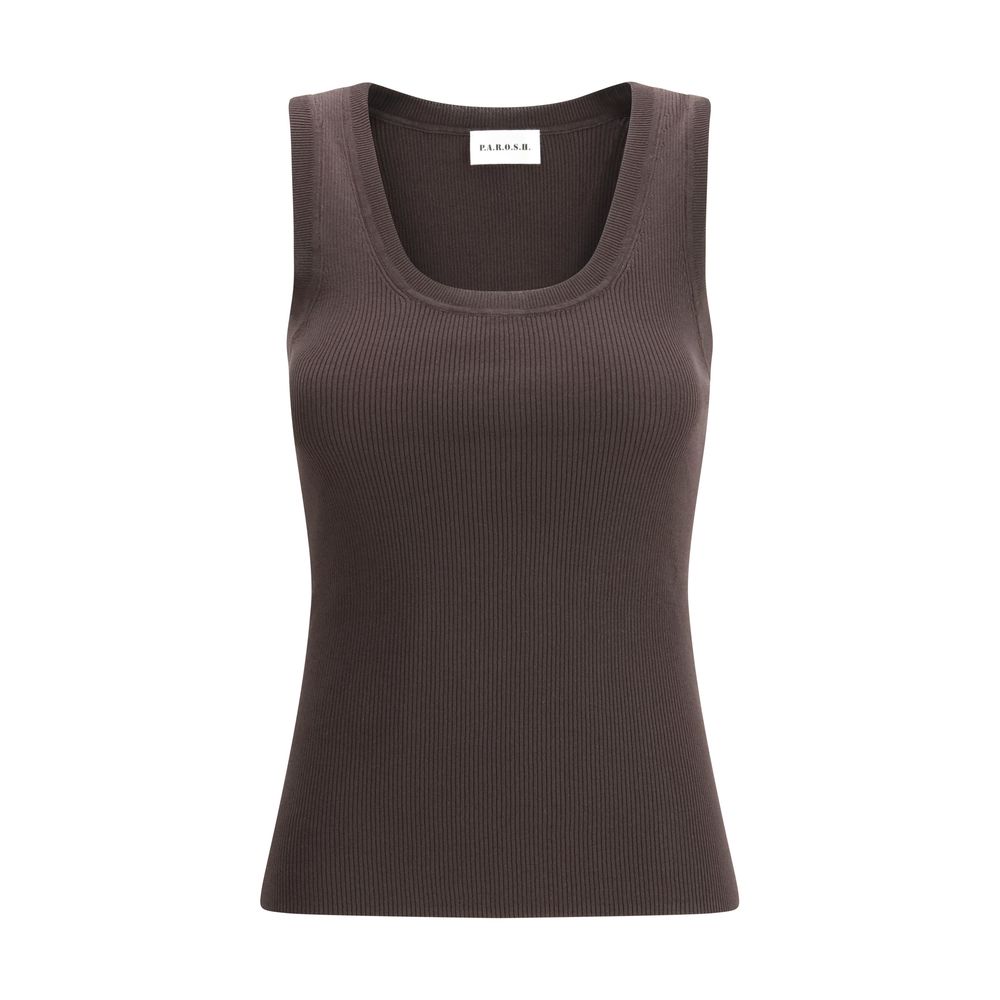 Brown Cotton Tank Tops