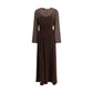 Brown Polyester Casual Dress