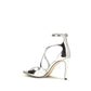 Silver Calf Leather Bos Taurus Stiletto Heel Sandals
